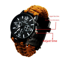 Multifunctional Survival Led Light Outdoor Waterproof Camping First Aid Parachute Cord Climbing Watch