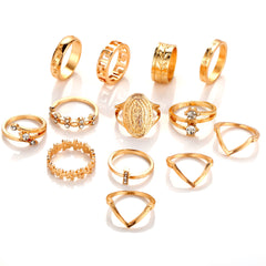 13-Piece vintage diamond ring set