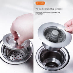Stainless Steel Kitchen Sink Bounce Core Drain Cap Filter Net