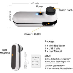 USB Mini Bag Sealer Cutter