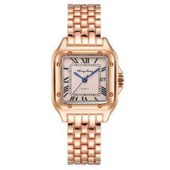 Fashion Stainless Steel Square Simple Design Couple Quartz Watch