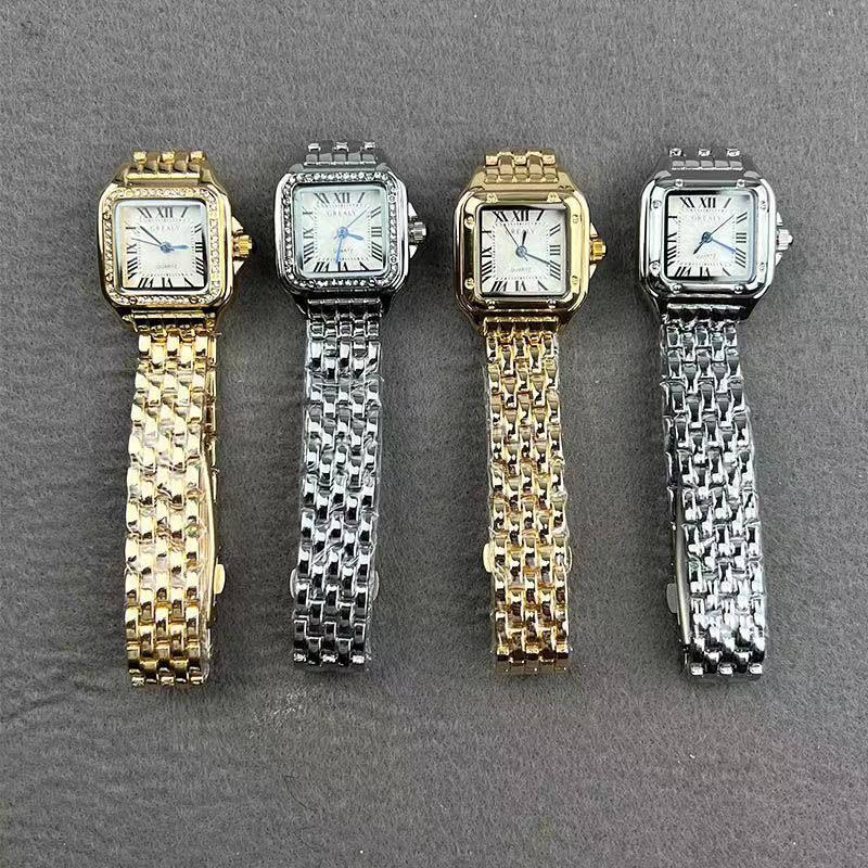 New Best-seller On Douyin Women's Fashion Watch Student Quartz Square Diamond-embedded Watch