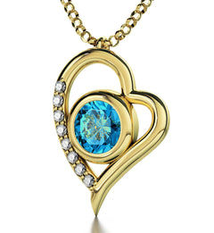 Gold Plated Silver Kabballah Necklace 72 Names Heart Pendant 24k Gold Inscribed